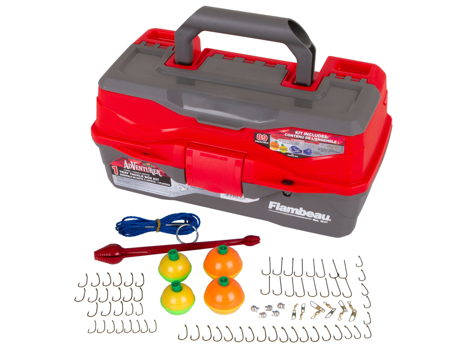 Flambeau Adventurer 1-Tray Tackle Kit 89 Piece 6381FTK