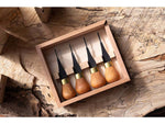 Flexcut Premium Micro-Palm Set Knob Cherry Wood Handles FRP804