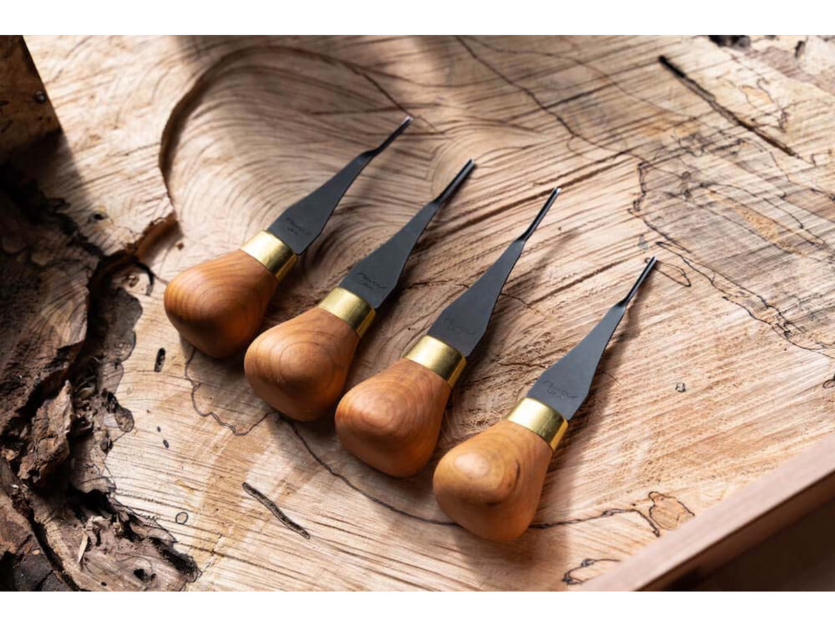 Flexcut Premium Micro-Palm Set Knob Cherry Wood Handles FRP804