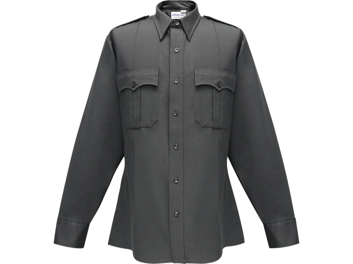 Flying Cross Command Public Safety Long Sleeve Shirt w/ Zipper - Men's Black 18.5in Neck 34/35in Sleeve 34W78Z101853435