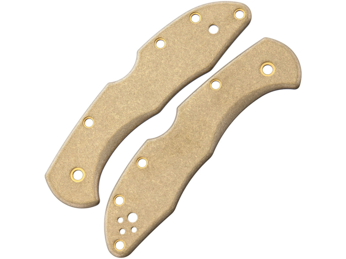 Flytanium Delica Handle Scales Brass Fixed Blade Knife FLY656