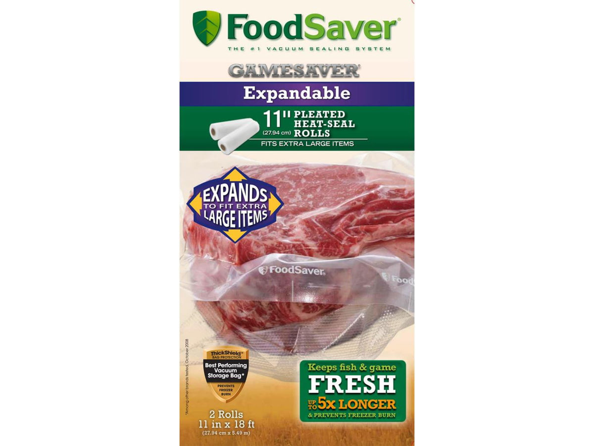 Food Saver GameSaver Bag Rolls Expandable 11 in. x 18 ft. 2pk FSGSBFEX626-000