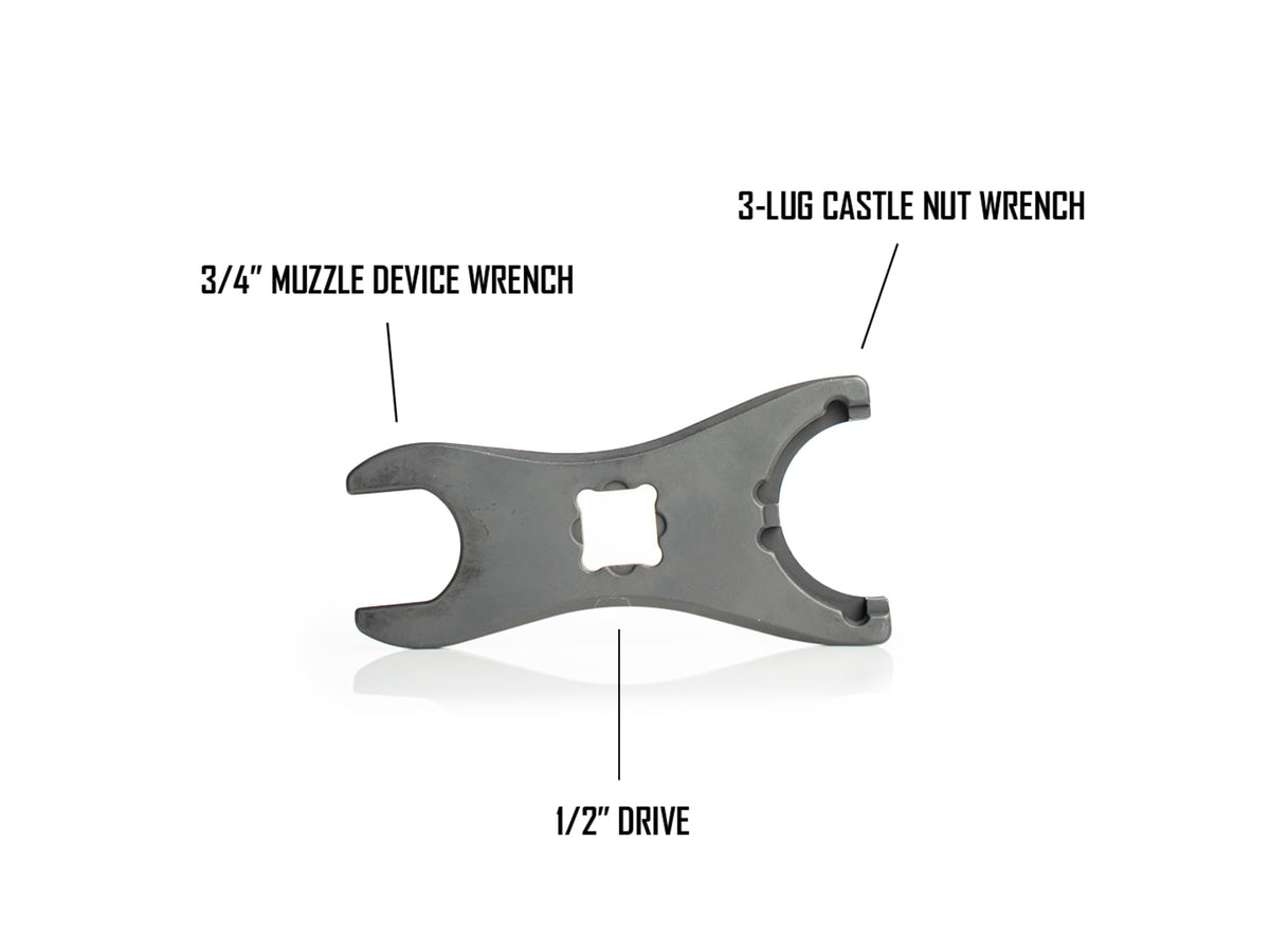 Forward Controls Design Dual Purpose Wrench w/Suppressor 3/4 Wrench and Castle Nut Wrench Black DPW Dual Purpose Wrech