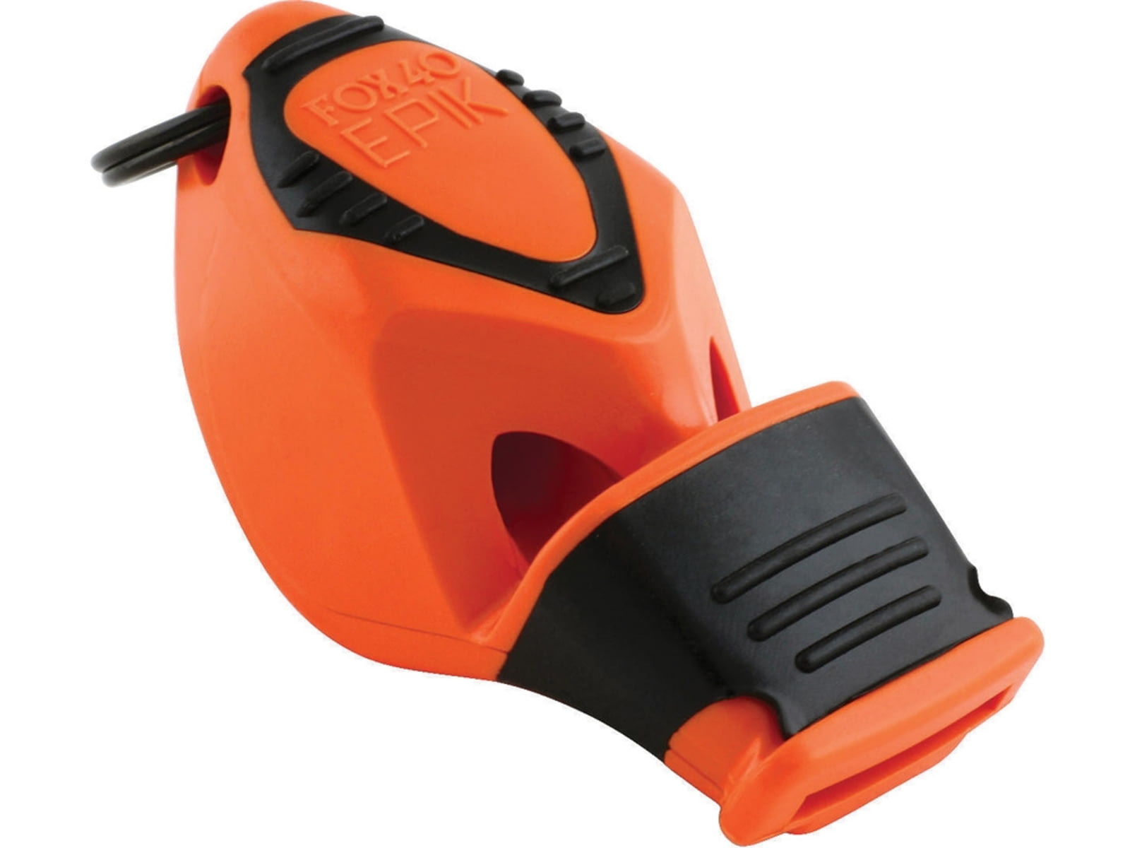 Fox 40 Epik CMG Safety Whistle Three Chamber Pealess Black Cushioned Mouth Grip 115Db Thermoplastic Orange 8802-0300