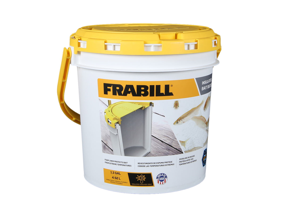 Frabill Bait Bucket Insulated White/Yellow 1.3 Gallon PMC4822