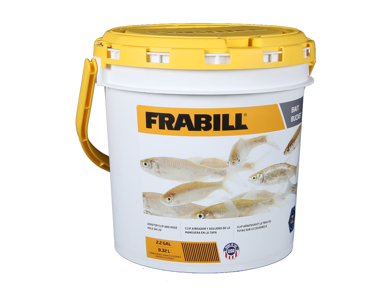 Frabill Bucket Bait White/Yellow 2.2 Gallon PMC4820