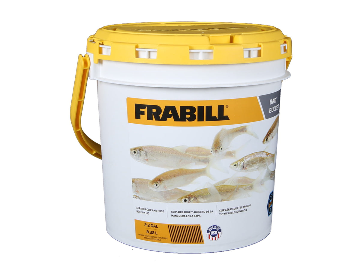 Frabill Bucket Bait White/Yellow 2.2 Gallon PMC4820