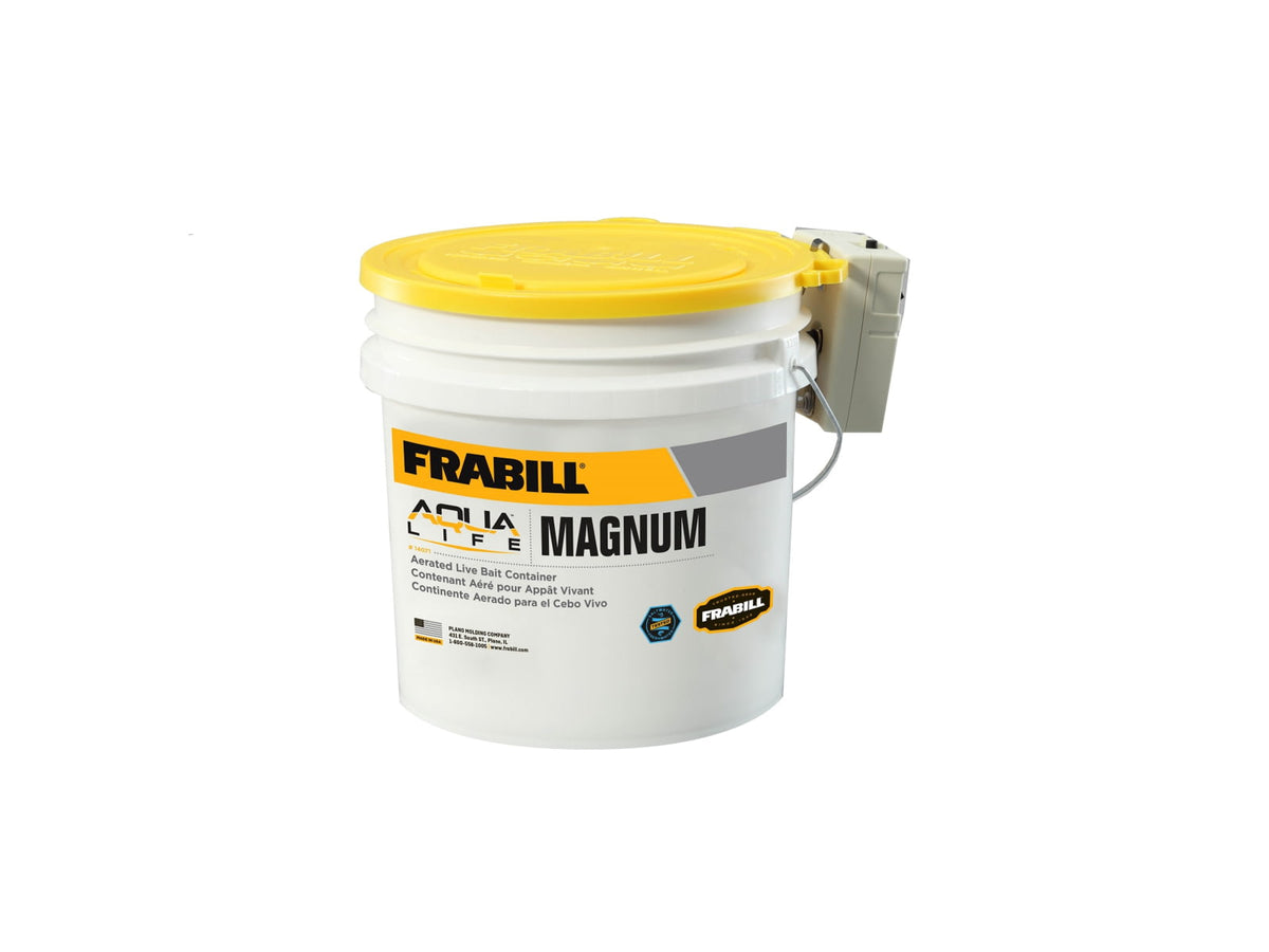 Frabill Magnum Bucket Gallons with Aerator White/Yellow 4.25 Gallon PMC14071