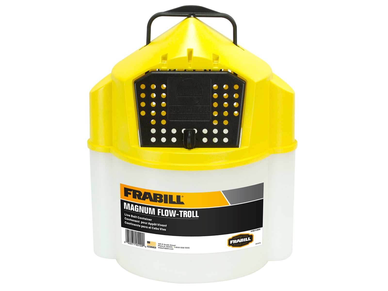Frabill Magnum Flow Troll Bucket White/Yellow 10 Quarts PMC451200