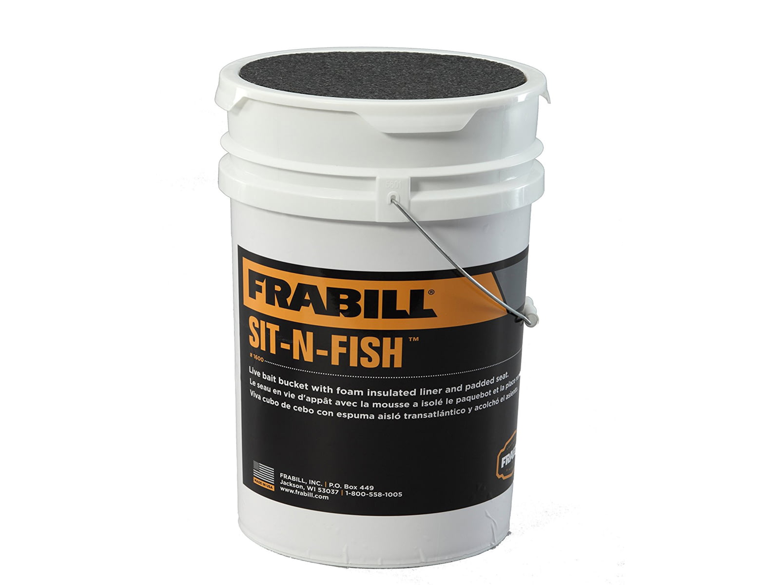 Frabill Sit-N-Fish Bucket White 6 Gallon