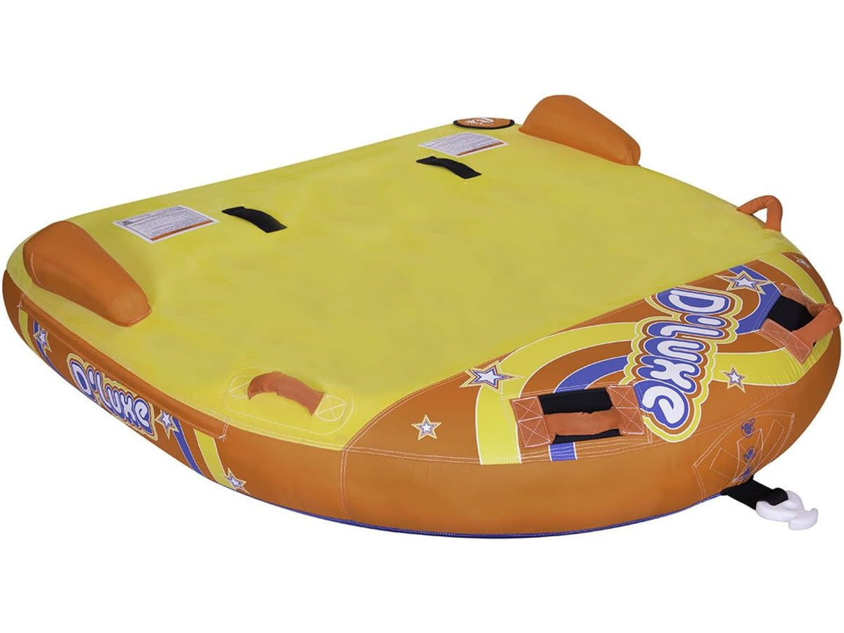 Full Throttle D'Luxe Flocked Two Person Tube Yellow 30210030000217