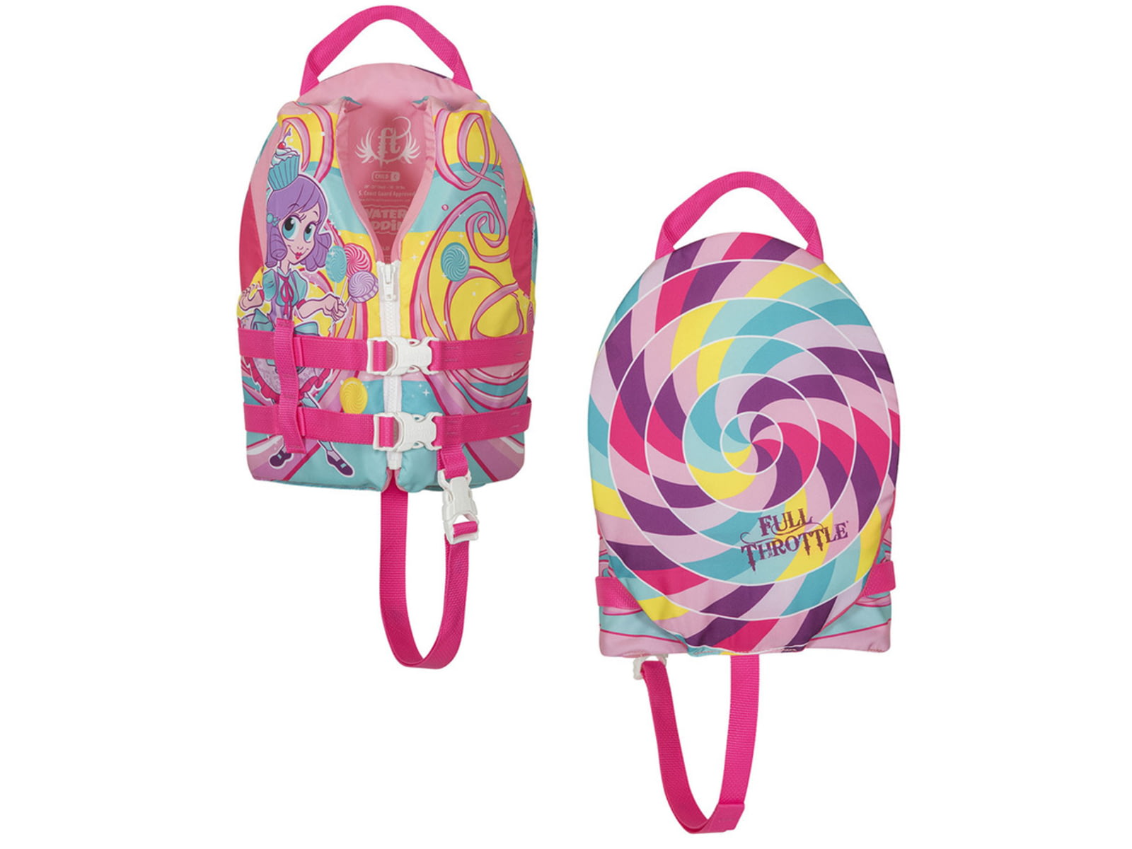 Full Throttle Water Buddies Life Vest - Child 30-50lbs - Princess 104300-105-001-17