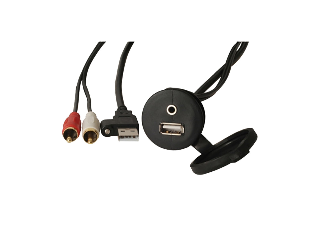 Fusion Panel Mount USB & 3.5mm Headphone Jack MS-CBUUSB3.5 010-12381-00