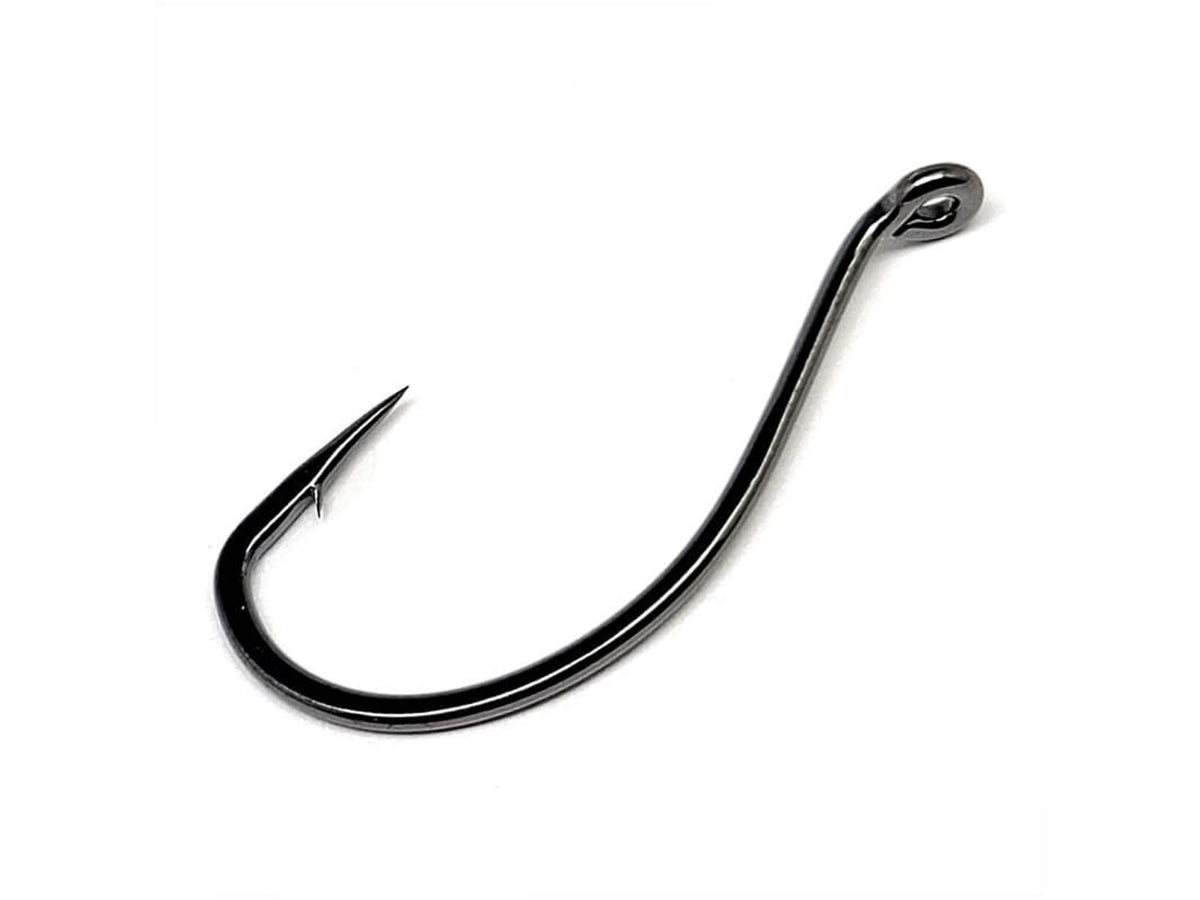 Gamakatsu Fishing Hook Needle Point Wide Gap All Purpose Ringed Eye NS Black Size 8 10 per Pack