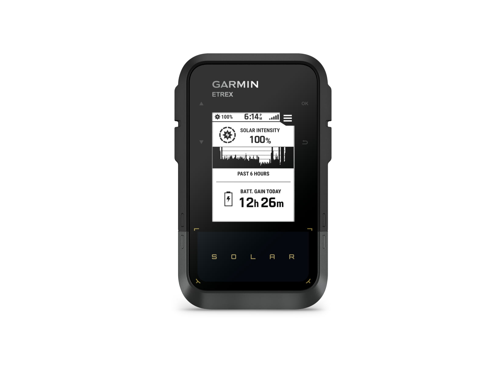 Garmin 0100278200 eTrex Solar GPS/Smart Features 28MB Memory Black 2.20" Transflective/Monochrome Display Compatible w/Garmin Explore App