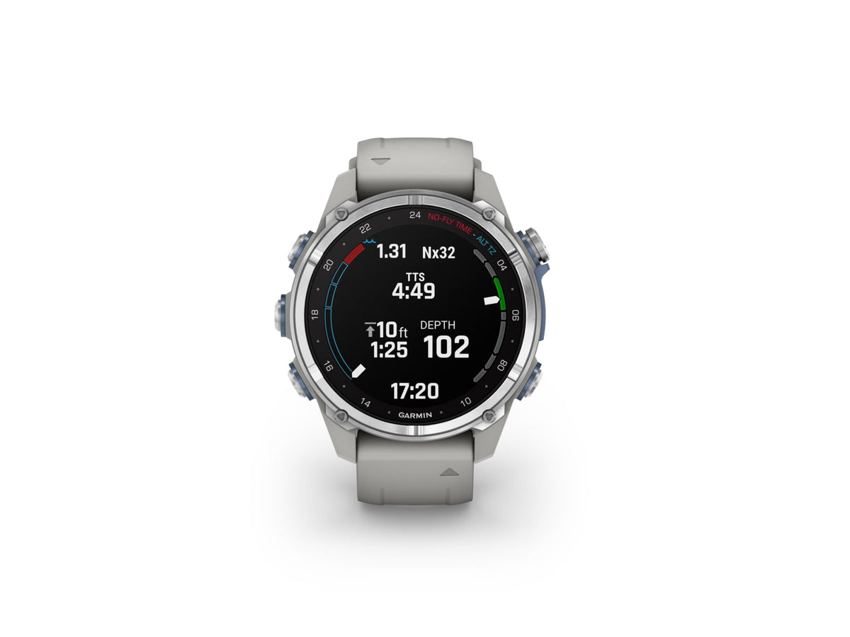Garmin Descent Mk3 43mm Stainless Steel with Fog Gray Silicone Band 010-02753-03