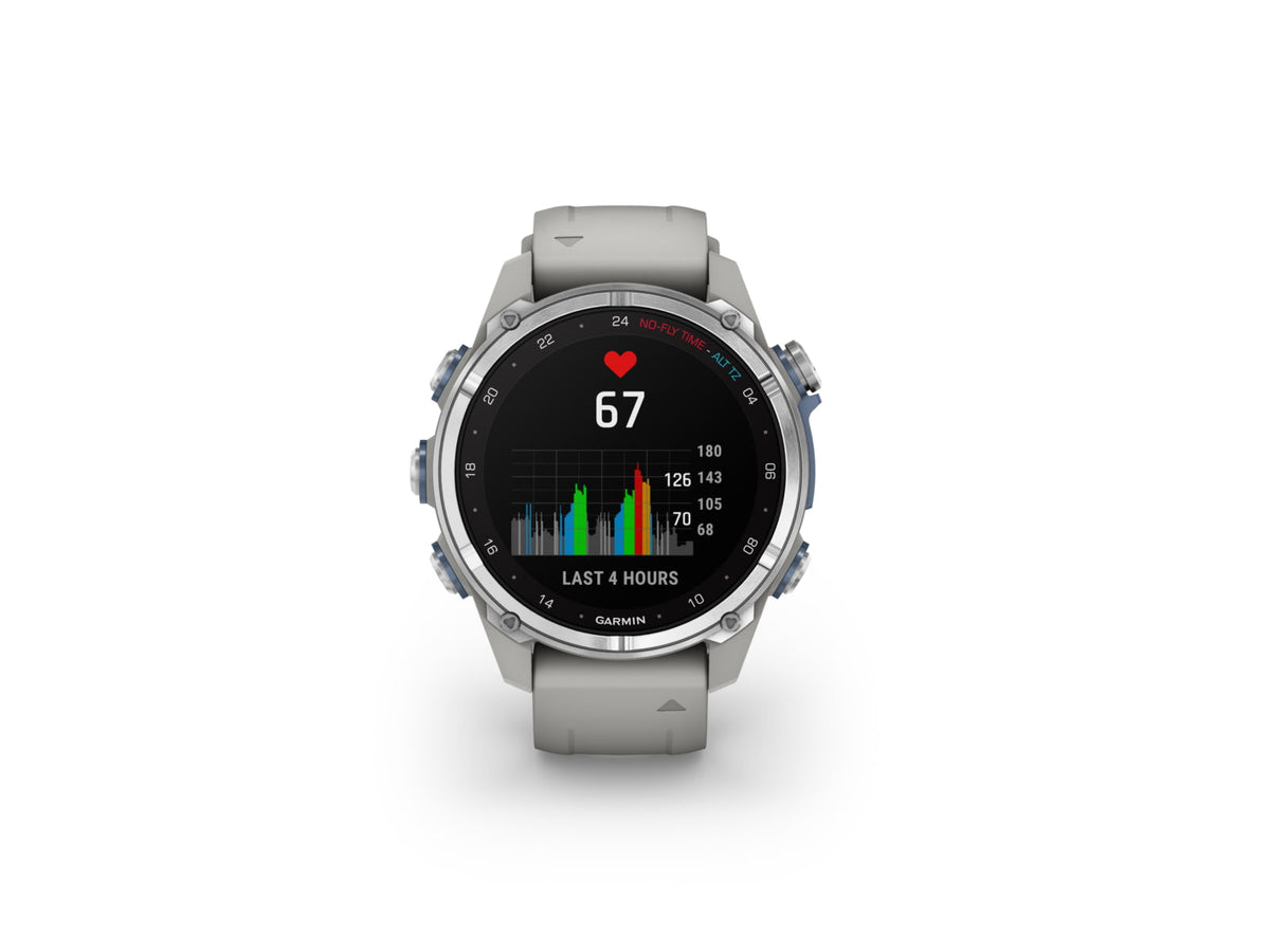 Garmin Descent Mk3 43mm Stainless Steel with Fog Gray Silicone Band 010-02753-03