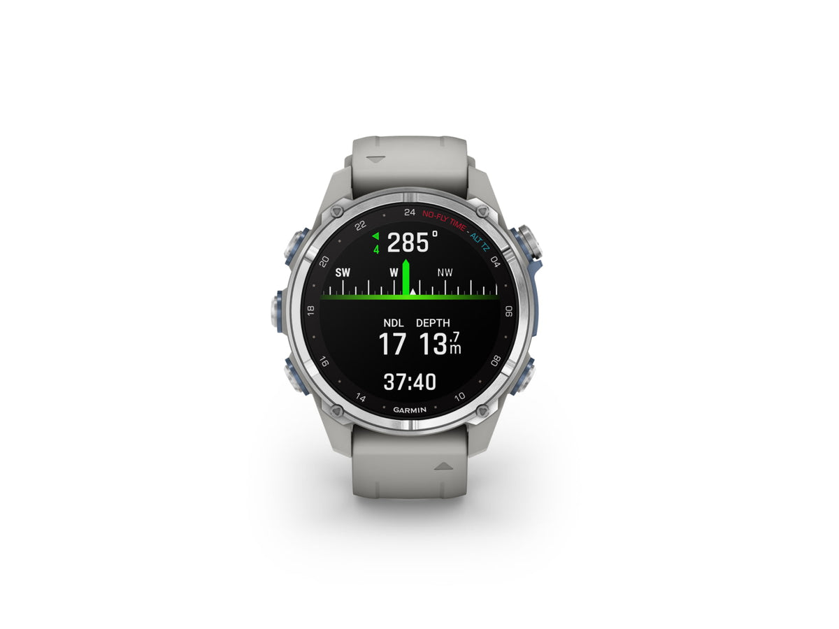 Garmin Descent Mk3 43mm Stainless Steel with Fog Gray Silicone Band 010-02753-03