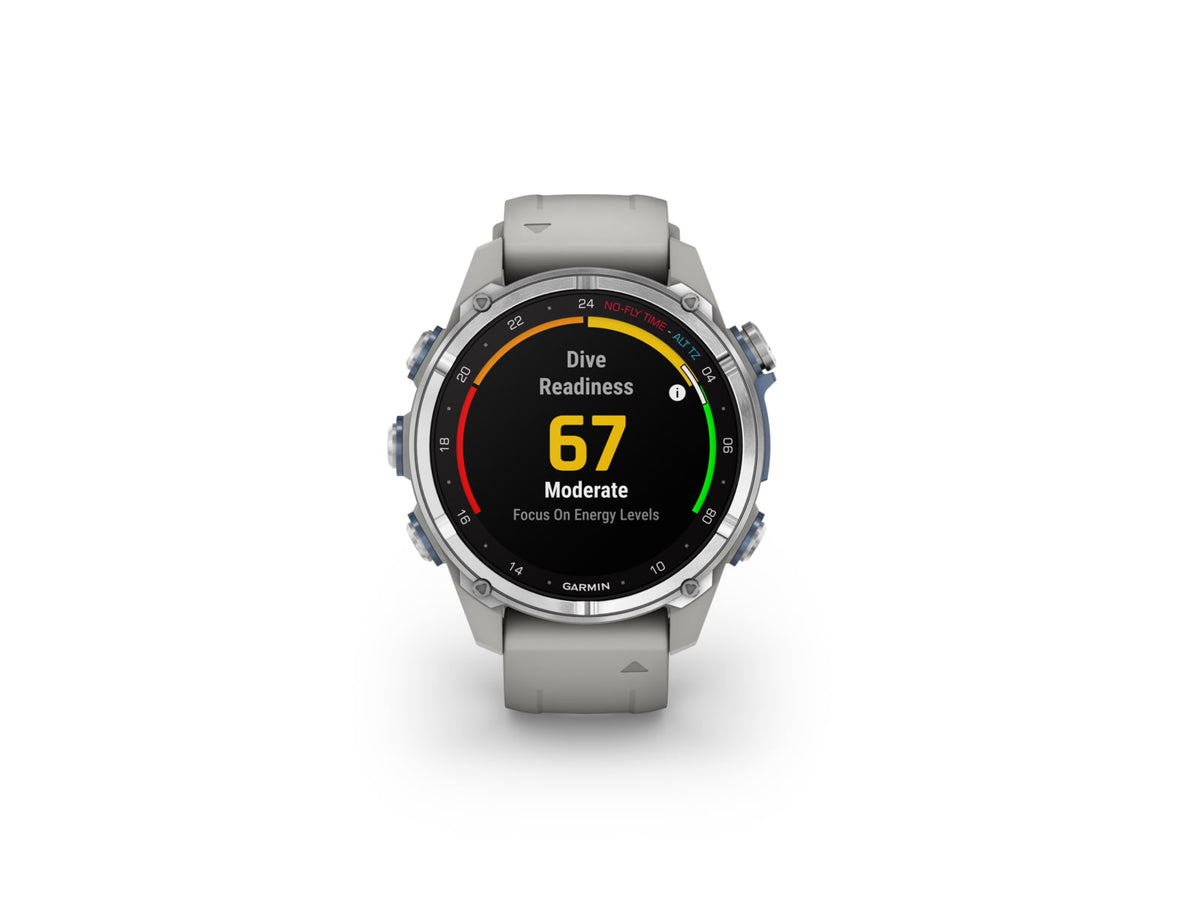 Garmin Descent Mk3 43mm Stainless Steel with Fog Gray Silicone Band 010-02753-03