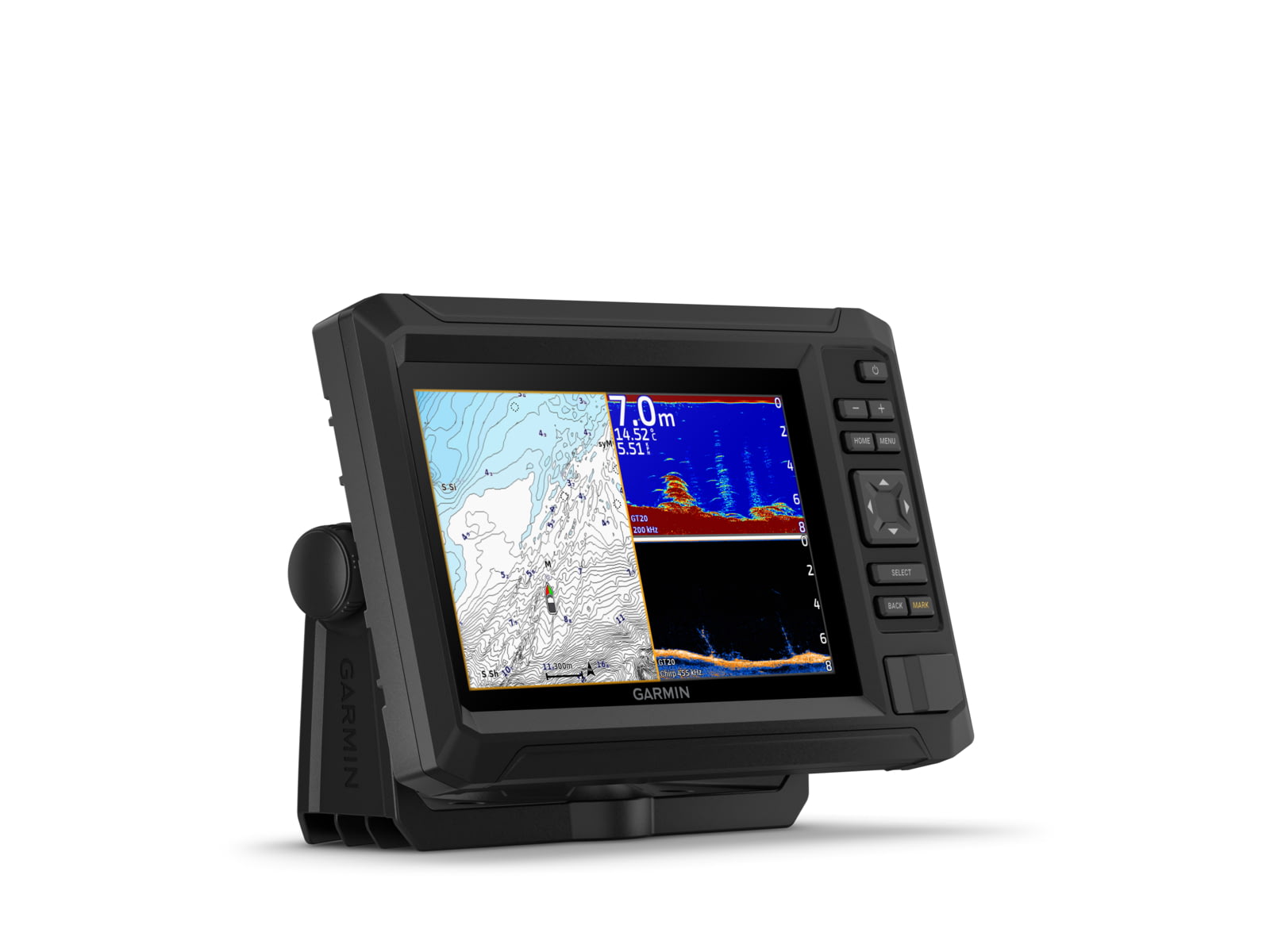 Garmin Echomap UHD2 75cv Fishfinder GT20-TM Transducer Garmin Navionics+ Canada inland content 010-02596-50
