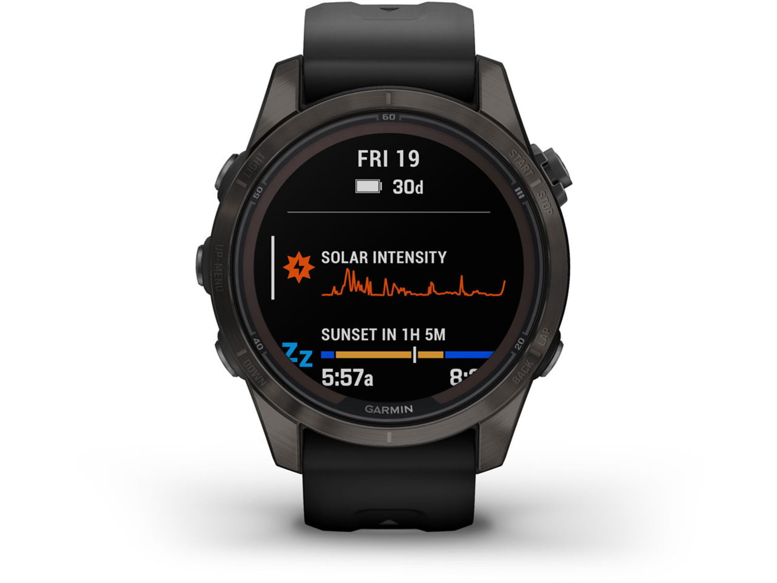 Garmin Fenix 7X ProSapphire Solar Edition Titanium with Fog Gray/Ember Orange Band Watch