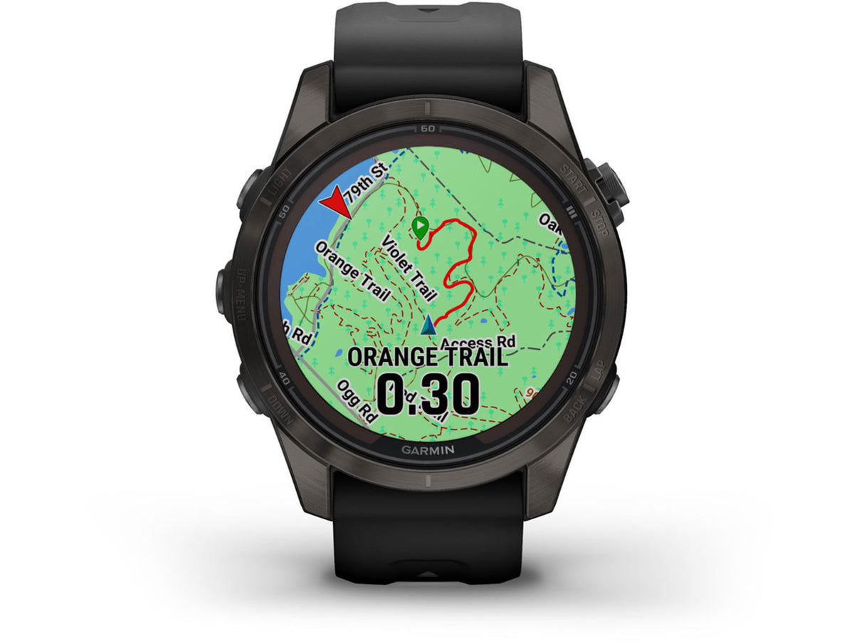 Garmin Fenix 7X ProSapphire Solar Edition Titanium with Fog Gray/Ember Orange Band Watch