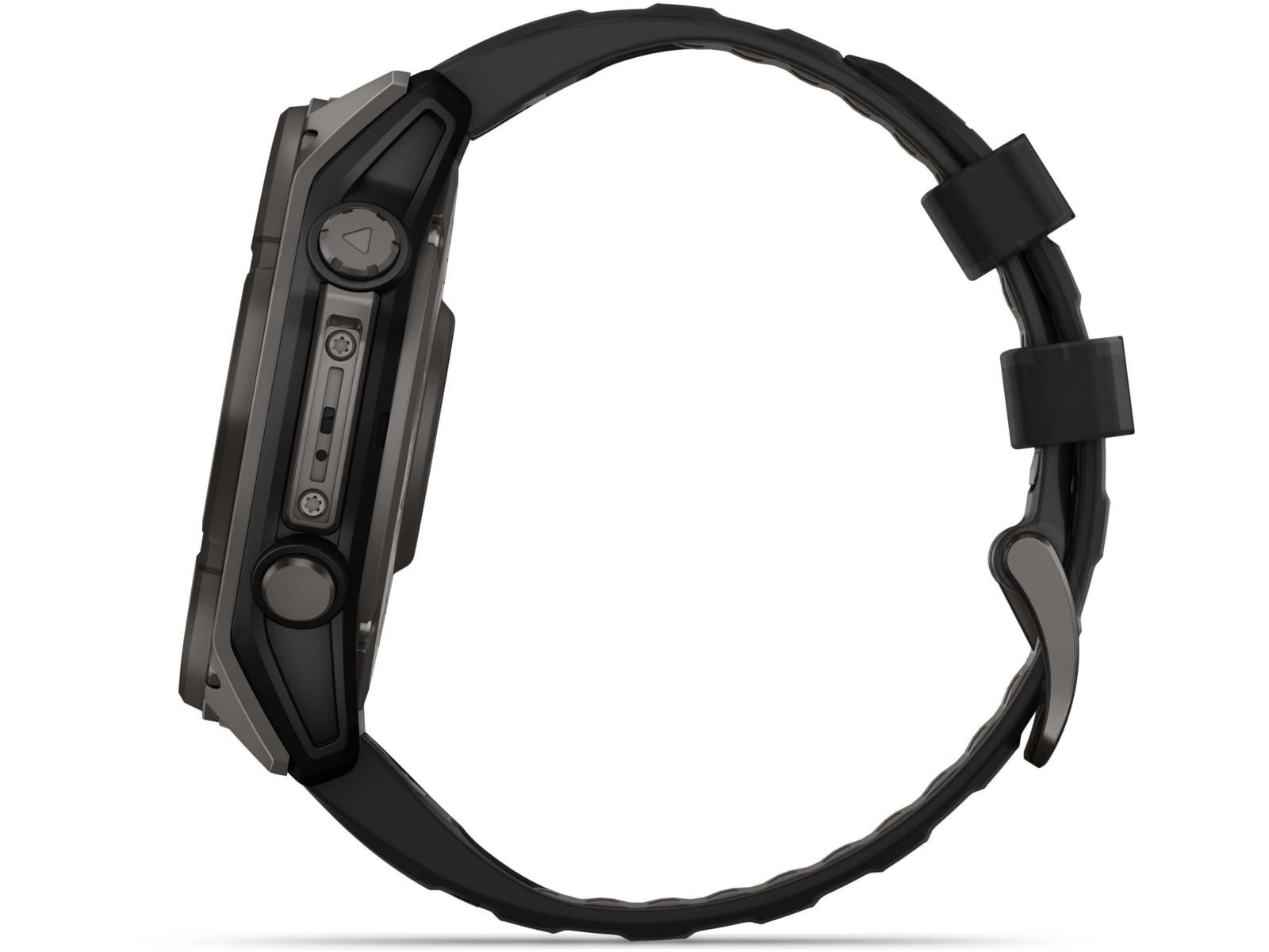 Garmin fenix 8 Solar 51mm GPS Watch Sapphire Carbon Gray DLC Titanium with Black/Pebble Gray Silicone