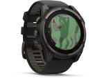 Garmin fenix 8 Solar 51mm GPS Watch Sapphire Carbon Gray DLC Titanium with Black/Pebble Gray Silicone