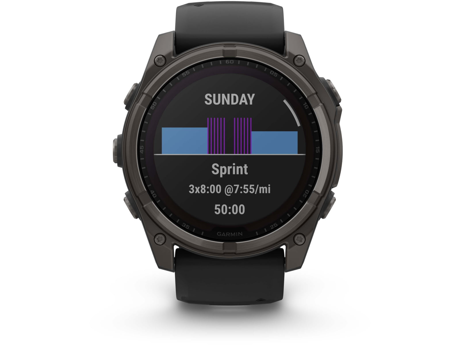 Garmin fenix 8 Solar 51mm GPS Watch Sapphire Carbon Gray DLC Titanium with Black/Pebble Gray Silicone
