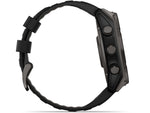 Garmin fenix 8 Solar 51mm GPS Watch Sapphire Carbon Gray DLC Titanium with Black/Pebble Gray Silicone