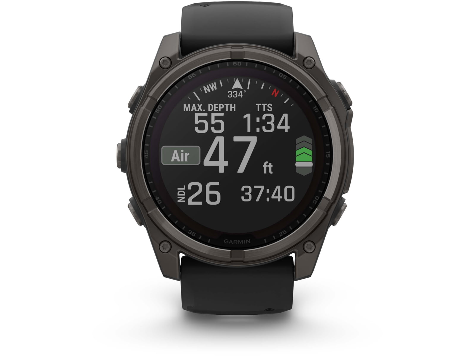 Garmin fenix 8 Solar 51mm GPS Watch Sapphire Carbon Gray DLC Titanium with Black/Pebble Gray Silicone