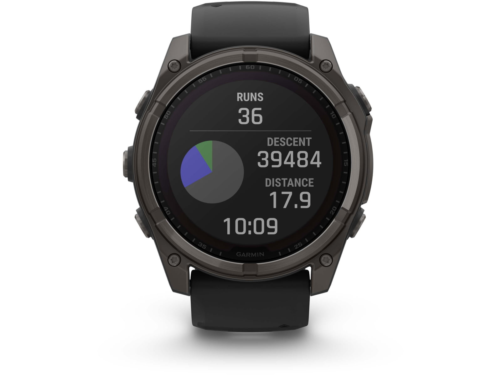 Garmin fenix 8 Solar 51mm GPS Watch Sapphire Carbon Gray DLC Titanium with Black/Pebble Gray Silicone