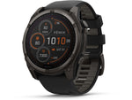 Garmin fenix 8 Solar 51mm GPS Watch Sapphire Carbon Gray DLC Titanium with Black/Pebble Gray Silicone
