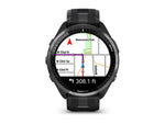 Garmin Forerunner 965 Watch Carbon Gray DLC Titanium Bezel w/ Black Case and Black/Powder Gray Silicone Band