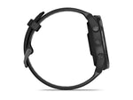 Garmin Forerunner 965 Watch Carbon Gray DLC Titanium Bezel w/ Black Case and Black/Powder Gray Silicone Band