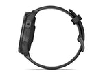 Garmin Forerunner 965 Watch Carbon Gray DLC Titanium Bezel w/ Black Case and Black/Powder Gray Silicone Band