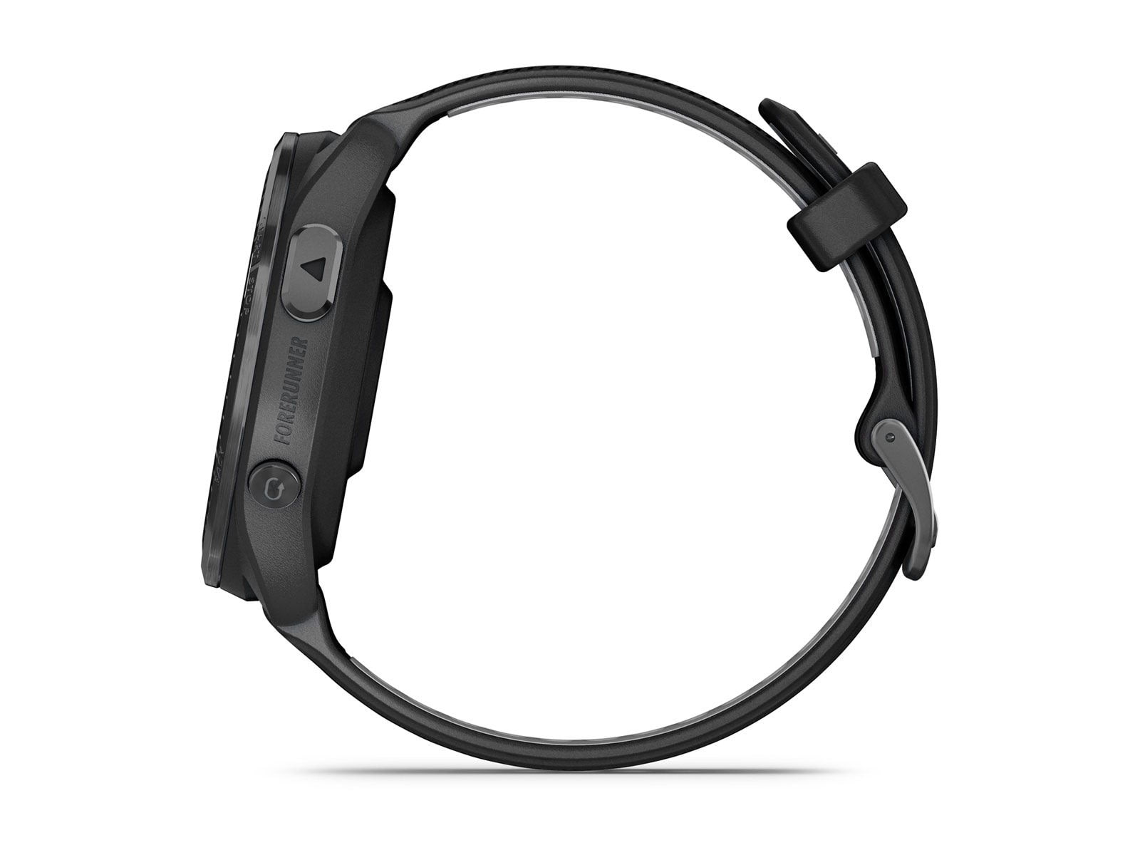 Garmin Forerunner 965 Watch Carbon Gray DLC Titanium Bezel w/ Black Case and Black/Powder Gray Silicone Band