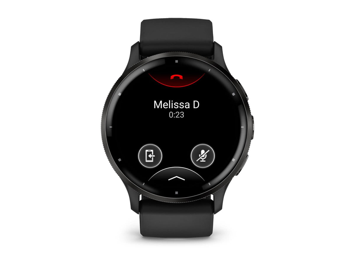Garmin Venu 3 Watch Slate Stainless Steel Bezel w/ Black Case and Silicone Band