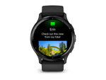 Garmin Venu 3 Watch Slate Stainless Steel Bezel w/ Black Case and Silicone Band