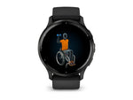 Garmin Venu 3 Watch Slate Stainless Steel Bezel w/ Black Case and Silicone Band