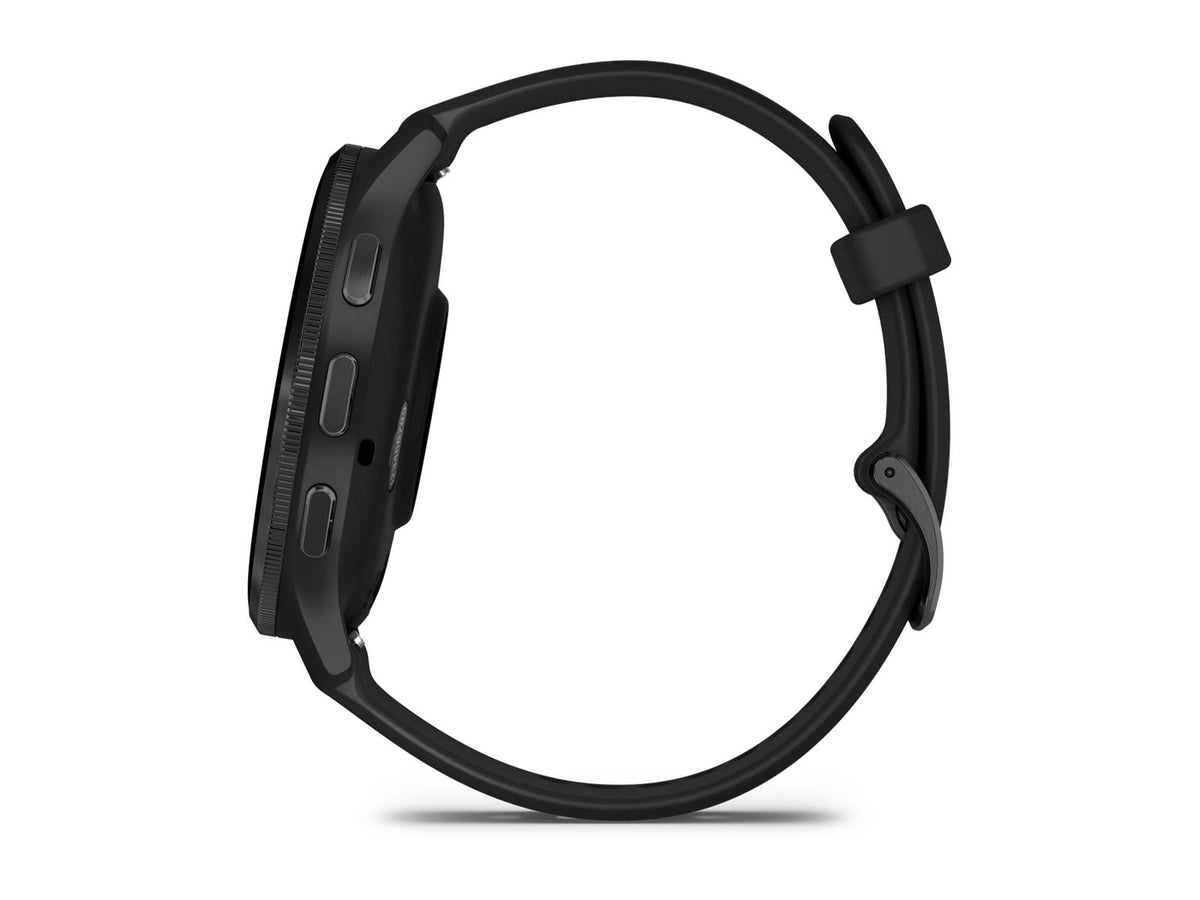 Garmin Venu 3 Watch Slate Stainless Steel Bezel w/ Black Case and Silicone Band