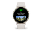 Garmin Vivoactive 5 Watch Cream Gold Aluminum Bezel w/ Ivory Case and Silicone Band