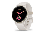 Garmin Vivoactive 5 Watch Cream Gold Aluminum Bezel w/ Ivory Case and Silicone Band