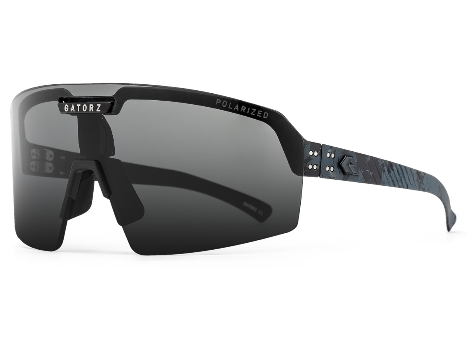 Gatorz Havok Sunglasses Engraved Logo Graffiti Camo Frame Smoke Polarized Lens