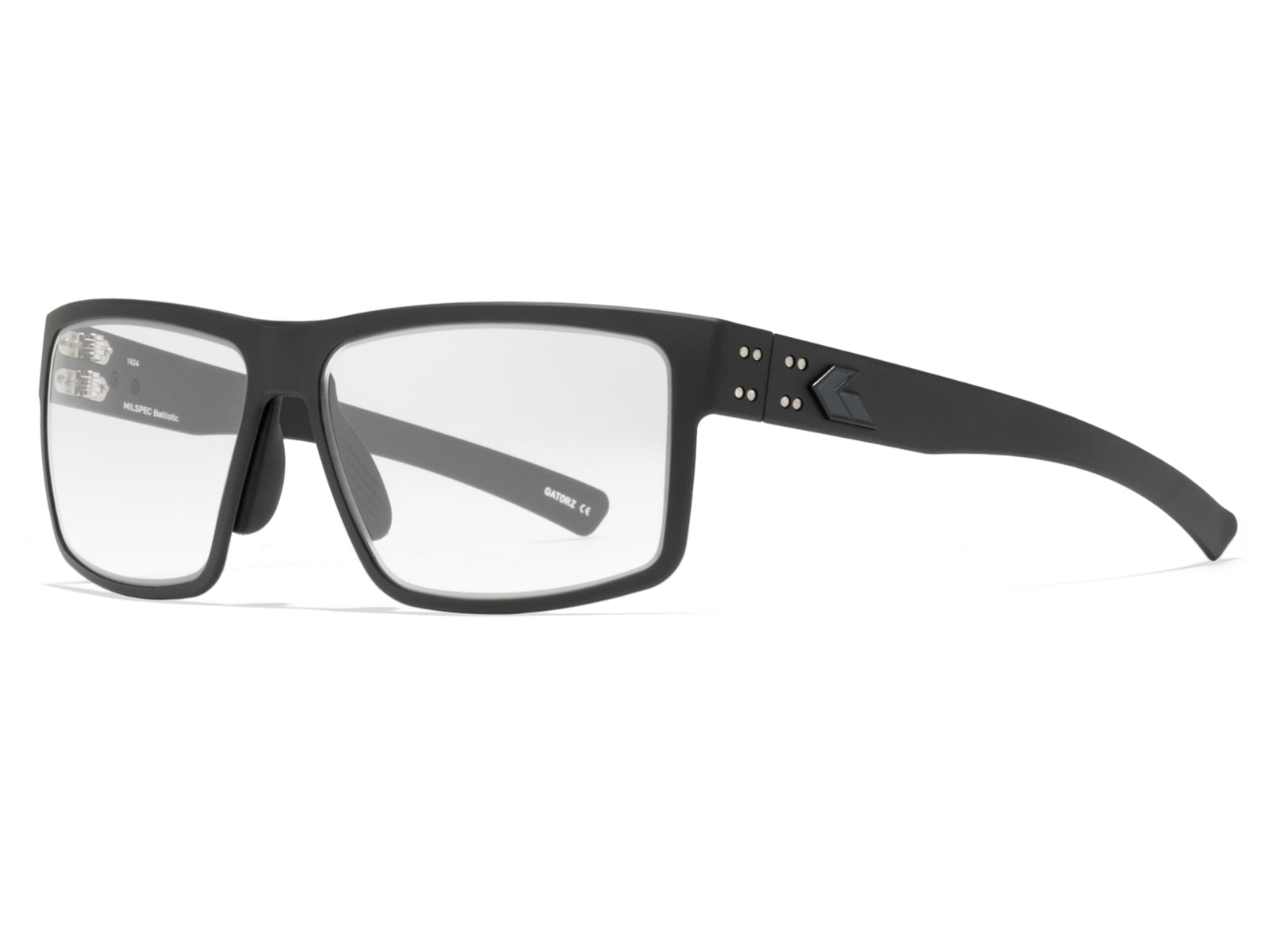 Gatorz Rig Sunglasses Black Frame with Black Logo MilSpec Ballistic Anti-Fog Photochromic Clear Lenses
