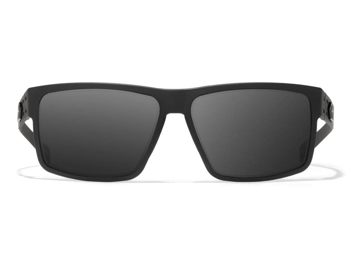 Gatorz Rig Sunglasses Black Frame with Black Logo Smoke Lenses