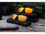 Gatorz Rig Sunglasses Black Frame with Silver Logo OPz Rose Gold Mirror Lenses