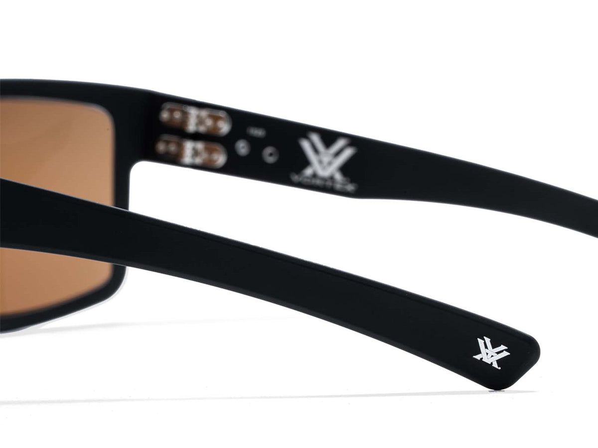 Gatorz Rig Vortex Sunglasses Black Frame Brown High Contrast MilSpec Ballistic Optimized Polarized Lens with Anti-Reflective Coating Black/Brown Large