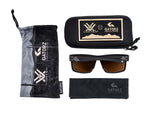 Gatorz Rig Vortex Sunglasses Black Frame Brown High Contrast MilSpec Ballistic Optimized Polarized Lens with Anti-Reflective Coating Black/Brown Large