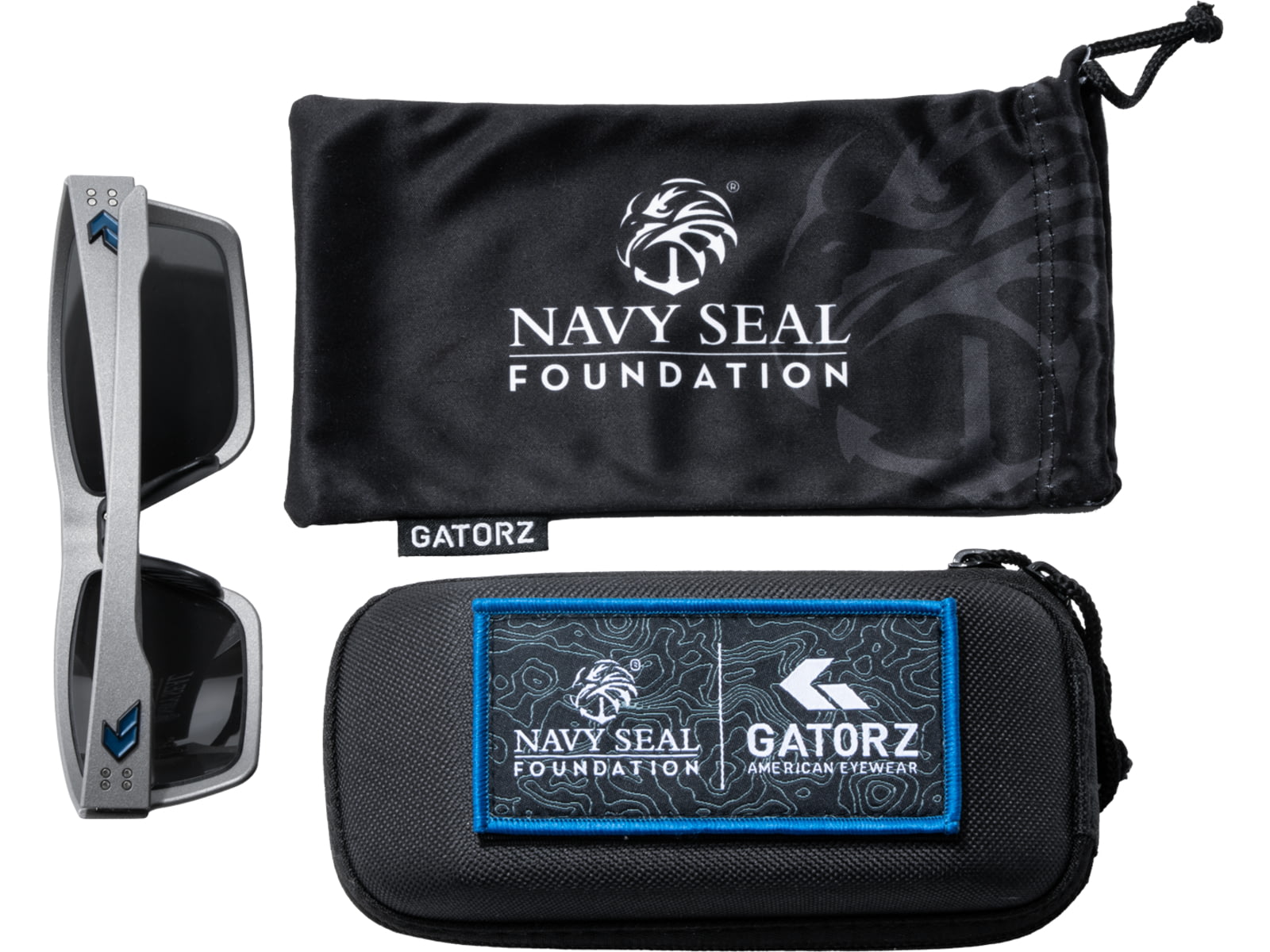 Gatorz Sentix Navy Seal Foundation Glasses w/NSF Blue Logo Gunmetal